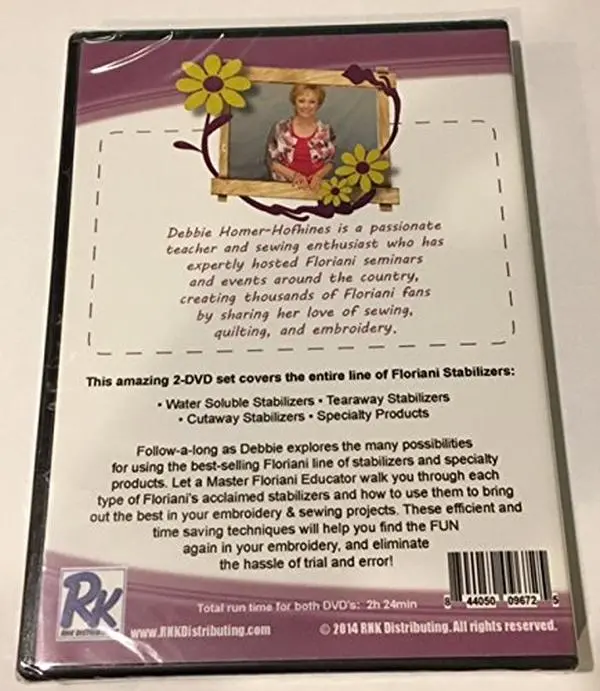 Used Floriani Embroidery Tutorial DVD Video - Basic to Beautiful Stabilizing Techniques, 2-DVD Set (English, Conditions: Good, Very Good Options Available), Like New