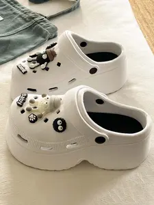 Cute Little Monster Platform Clogs Slipper - Fun & Quirky, Height Boost, DIY Charms, Casual Summer Shoes!