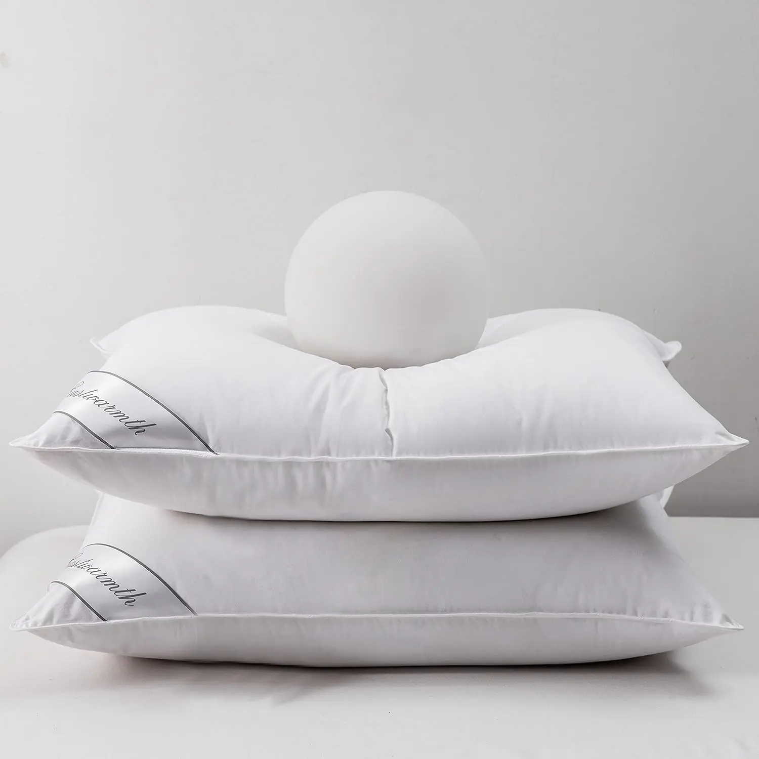 Goose Down  Pillows Bedding Hotel Pair Pillows  Cotton Cover Set of Two  Size 20x30inch White Color