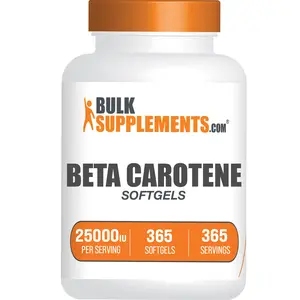 BulkSupplements Beta Carotene Softgels - Edible - Vitamins and Minerals - Natural Antioxidants - 365 Softgels - 25000 IU per Serving