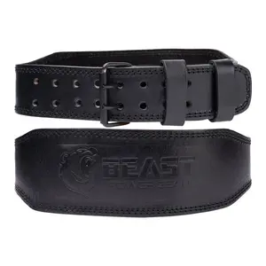 Beastpowergear 4" Genuine Leather Weightlifting Belt for Men Women - 4 Inch Thick Buckle Closure Gym Belt for Bodybuilding Squat Deadlift