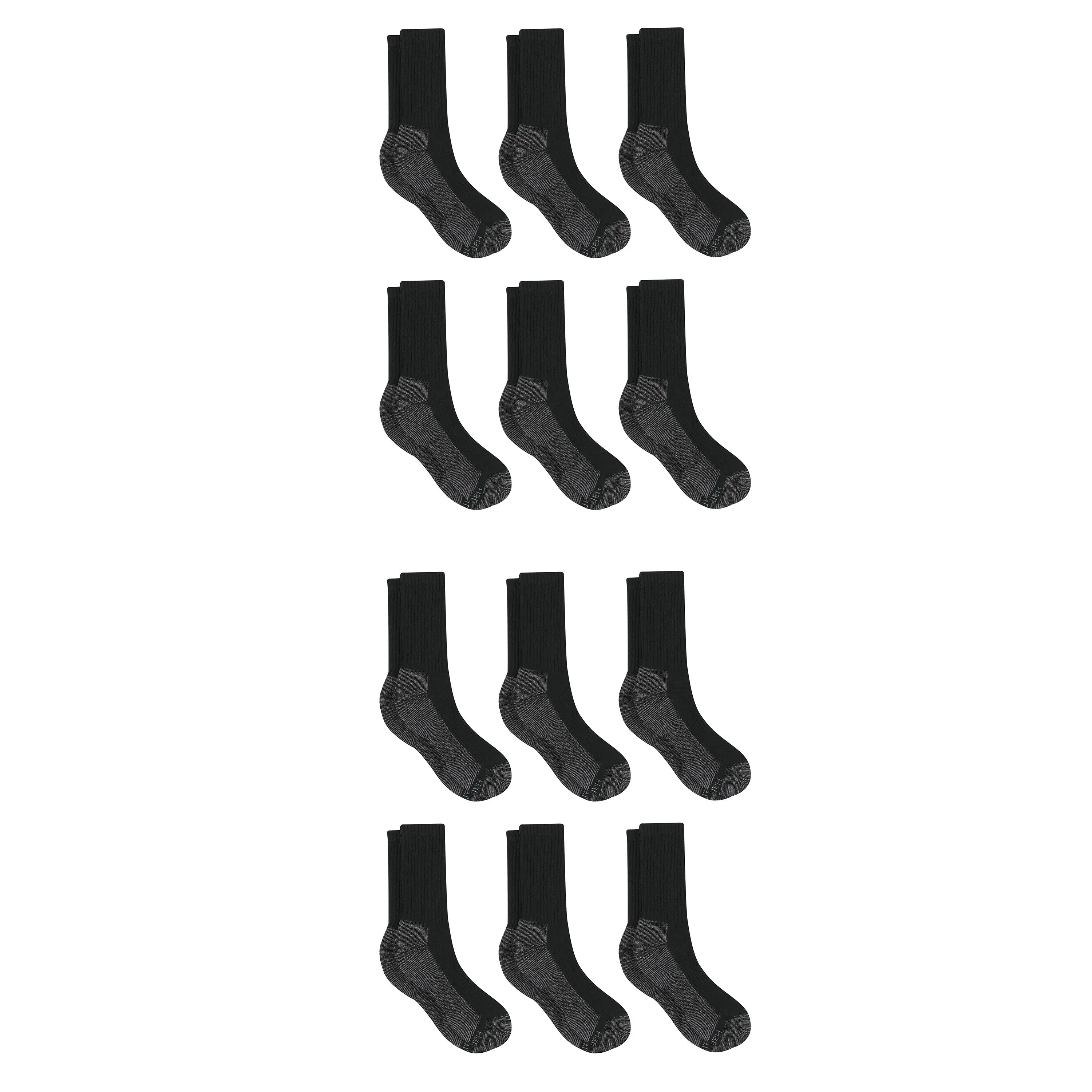 Hanes Work Men's Socks Pack, 12-Pack, Cushioned Moisture-Wicking Odor-Control Hanes Work Men's Socks Pack, 12-Pack, Cushioned Moisture-Wicking Odor-Control