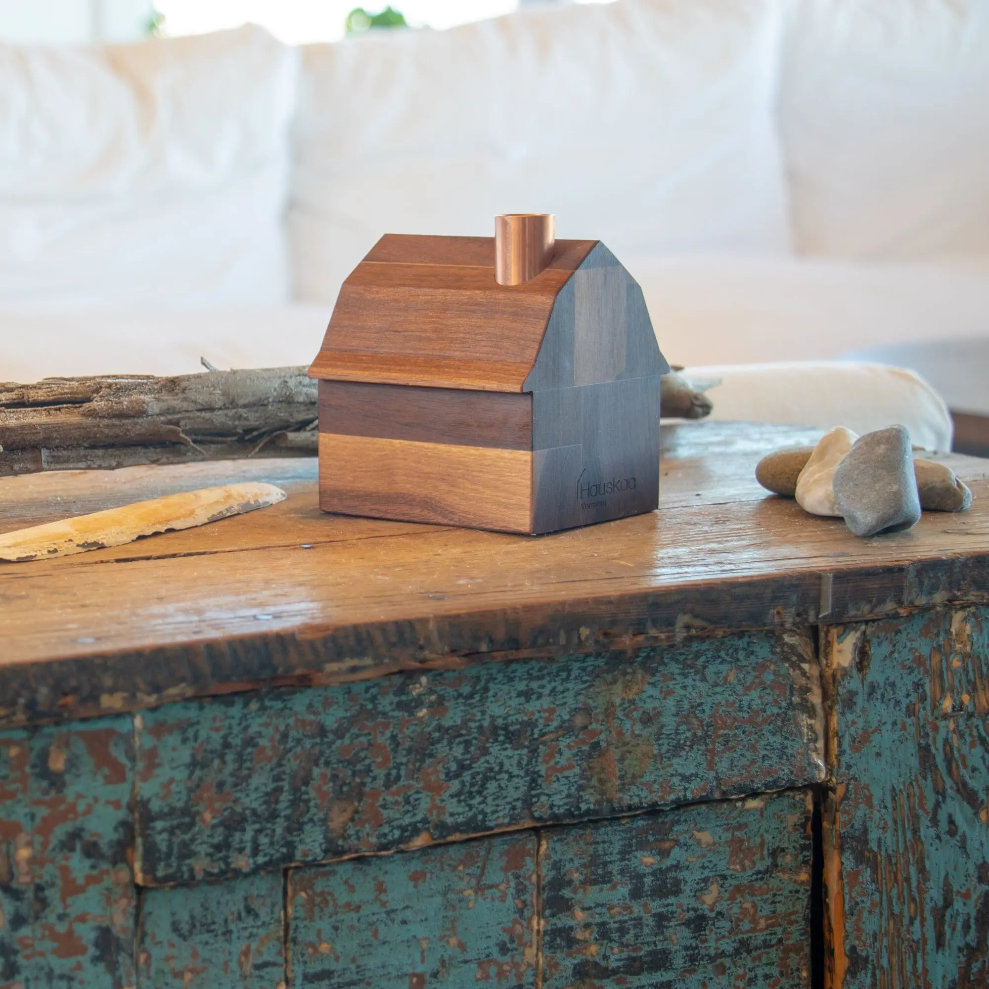 Little Wooden Barn, Wood Barn, Modern Holiday Decor, Mini Wood Barn, Sustainable Holiday Decor, Miniature Barn, Tabletop Barn, Walnut Wood