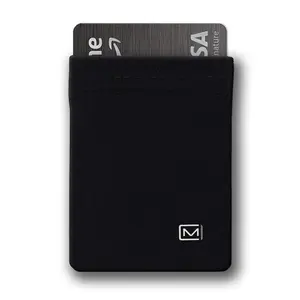 Modern Carry Elastic Minimal Card Holder - Stretchy Slim Design for Men & Women, Ultra Thin with 1 Card Slot (Black)