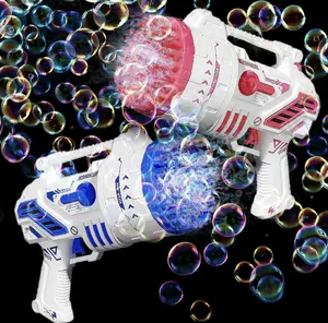 Bubble Machine Gun, Bubble Blaster Gun with Bubble Solution, 69 Holes Bubble Gun Outdoor Summer Toy Party Favors for Kids Purple Easter Bubble Maker Blowers