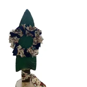 Wooden Christmas Tree Tabletop Decor with Festive Wreath and Festive Design