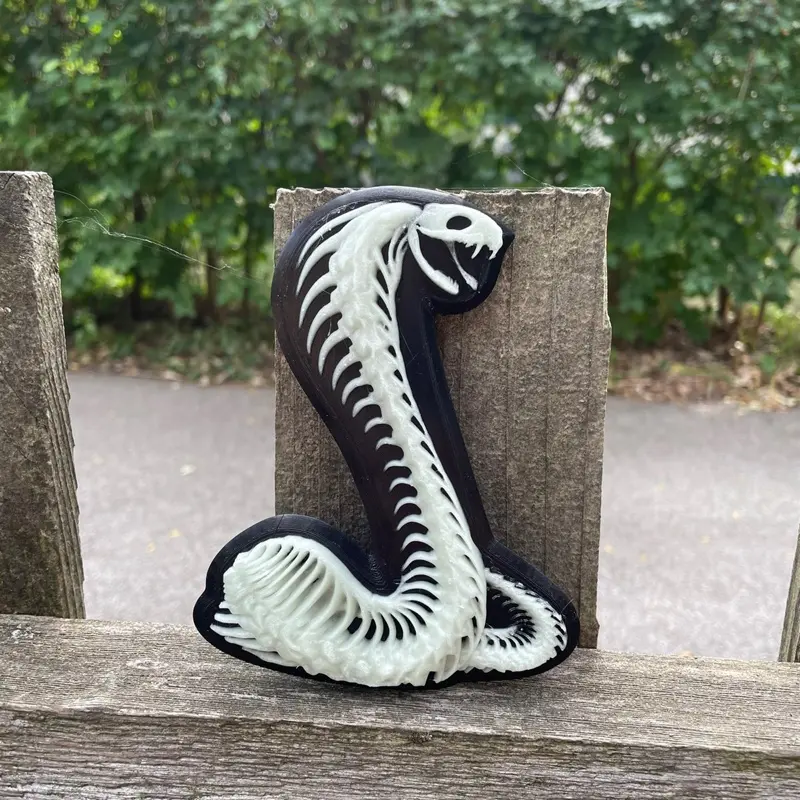 Mustang Super Snake Shelby Cobra Skeleton 5.2" x 4.1" Emblem Universal Fit White and Glow in the Dark for Car Accessories