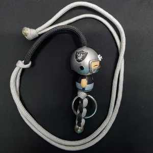 Idle T.I.E.s Football Custom Paracord Keychain Lanyard Necklace