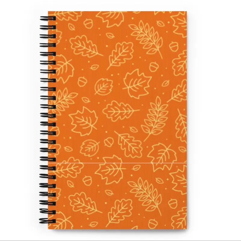 Orange Autumn Leaves Spiral Notebook