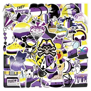 55 New Lgbtq+ Nonbinary Graffiti Stickers, Waterproof Car Trunk Cup Skateboard Decals, Fun & Durable Decorative Stickers