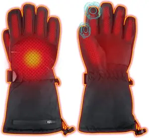 Heated Gloves, Electric Gloves for Men Women Touchscreen Waterproof Heating Hand Warmer Winter Gloves for All Kinds of Outdoor Activities(L)