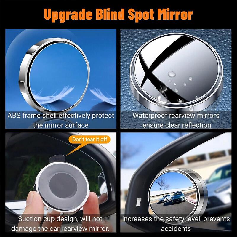 [Freeship] Car Blind Spot Mirror, 2 Counts 360 Degree Adjustable Car Rearview Mirror, Universal Car Auxiliary Mirror for Sedan, Truck, SUV &Motorcycle, Wide Angle Mirror,Gift for Girlfriend, Car Essentials for Car Safety,Car Accessories