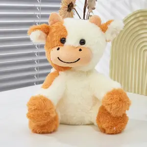 Generic Plush Cow Stuffed Animal Short Plush Cute Colorful Calf Doll Soft Cuddly Toy For Kids Toddler Birthday Holiday Gift