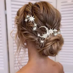 Moon Bride Wedding Hair Pins  Bridal Hair Pieces Rhinestone Goddess Hair Accessories for Women and Girls (Pack of 5) ()