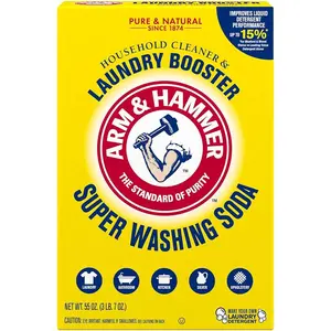 Super Washing Soda Household Cleaner and Laundry Booster, Versatile Natural Home Cleaner, Powder Laundry Additive and Cleaner, 55 oz Box