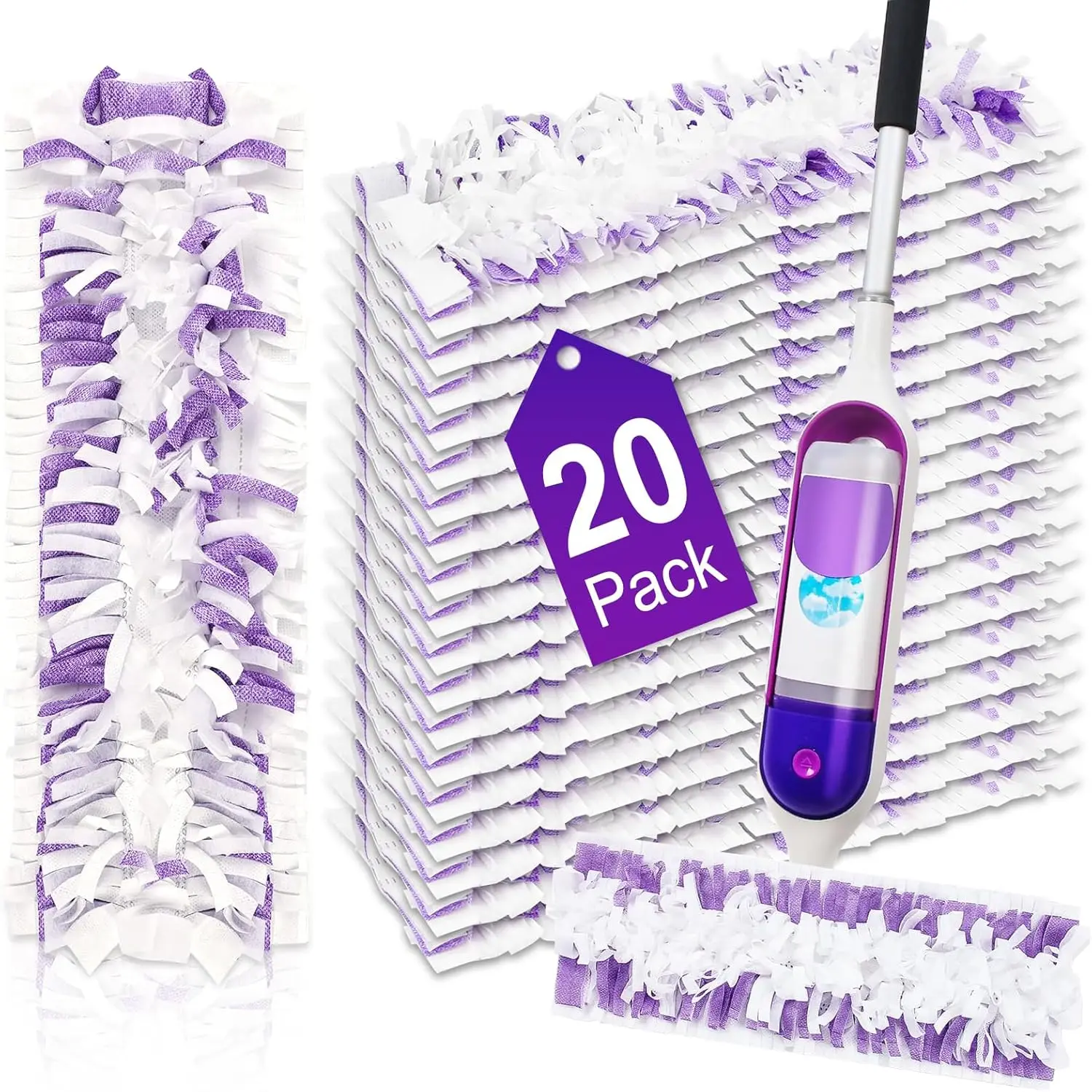 Disposable Power Mop Pads Refills Compatible with Swiffer Power Mop Pads Replacement for Swiffer Power Mop Refills Multi-Surface Power Mop Pads for Safe On All Finished Floors Cleaning,20 Pack