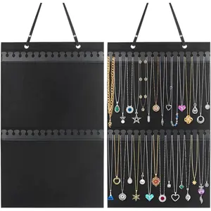 Hanging necklace storage rack, large jewelry organizer, suitable for necklaces, bracelets, and anklets, necklace display and storage rack, suitable for walls, wardrobes, and behind-door storage boxes, metal butterfly-shaped design