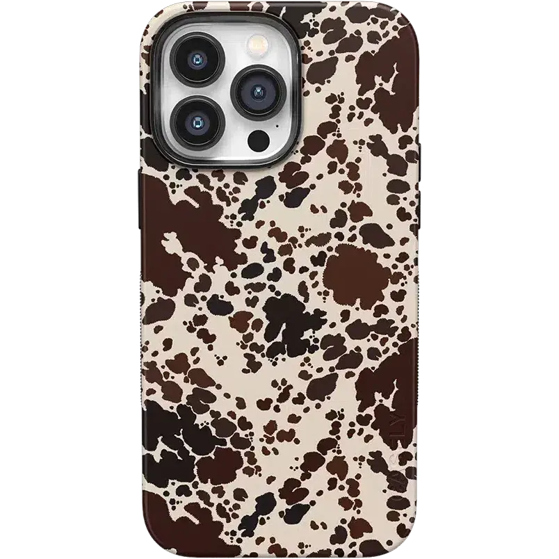 Casely iPhone 14 Pro Max Case | Cowgirl Envy | Cow Print | Bold Protective Design | Compatible with MagSafe