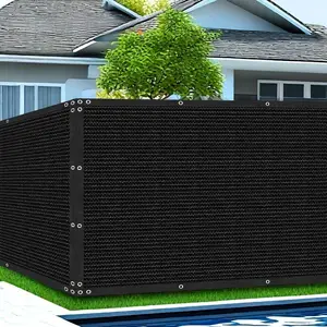 [2D Flat]  Privacy Screen Fence - Includes Zip Ties - Garden Privacy Screen - Multi-Purpose Fence Privacy Mesh - Ideal for Outdoor Backyards, Gardens, Courtyards, Pools, and Patios - Black