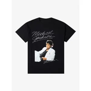 Michael Jackson Thriller Album Portrait T Shirt Printed T Shirt 2026 Spring Summer Luxury Cotton Mens Womens T Shirts 100% Cotton King of Pop Vintage Graphic Tee Unisex Top