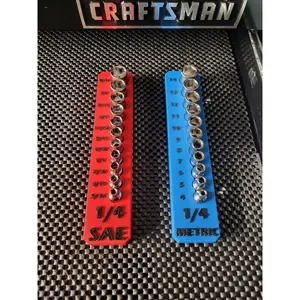 1/4-In Socket Trays For Tool Box Drawers - Sae & Metric