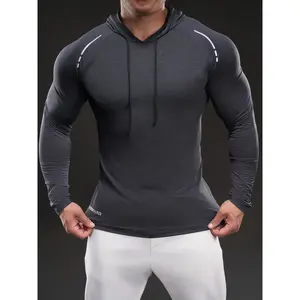 Men's Solid Long Sleeve Hoodie, Casual Regular Fit Hooded Sweatshirt for Outdoor Cycling, Men's Sportswear for All Seasons, Menswear