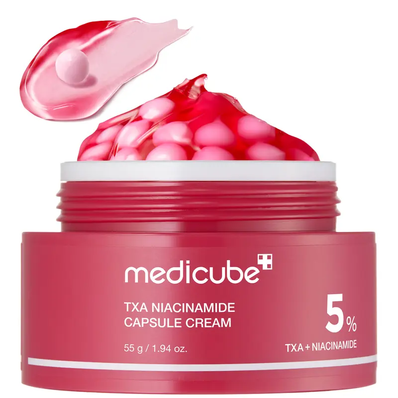 [medicube] TXA+Niacinamide Capsule Cream for After Spot Care Use|Ultimate Dual Radiance Moisturizer|Uneven Skin Tone, Texture, and Hydration l 99% Pure Tranexamic Acid & Niacinamide| Korean Skincare|1.94 oz