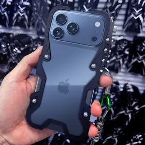 Mechanical Metal Shockproof Protective Bumper Case for iPhone 12/13/14/15plus/16e/17pro max  Rugged Armor Cover