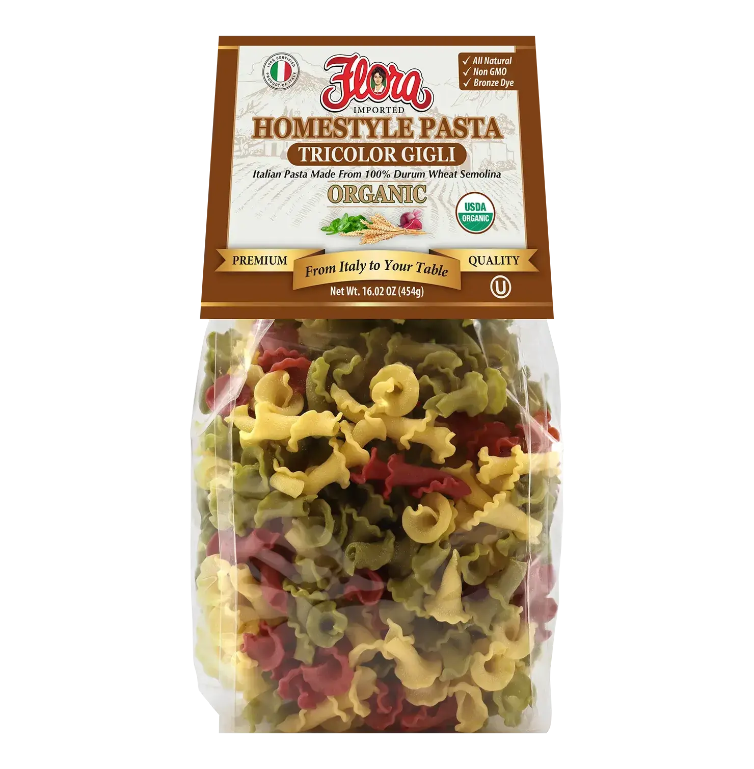 Homestyle Gigli Pasta - Tricolor Organic - 16.02 oz