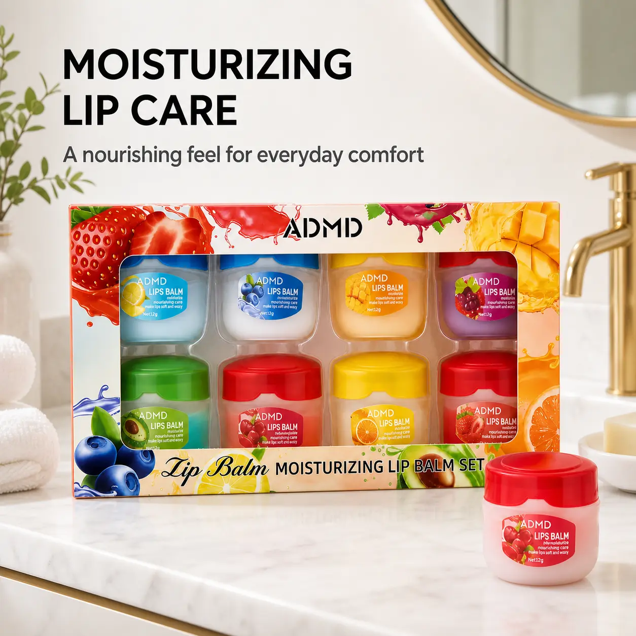 variety of fruity lip gloss, night lip balm, colorless lipstick, moisturizing and nourishing lip mask, party gifts, graduation wedding season gifts, small and convenient, easy to carry, high appearance