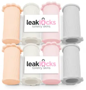 LeakLocks Toiletry Skins - Nomadic Neutrals 8 Pack Travel Essentials Carryall Organizer Bag Lightweight Packing Cubes Leak-Proof Protection