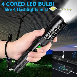 Super-Bright 990000LM LED Tactical Flashlight Zoom Torch w/ Rechargeable