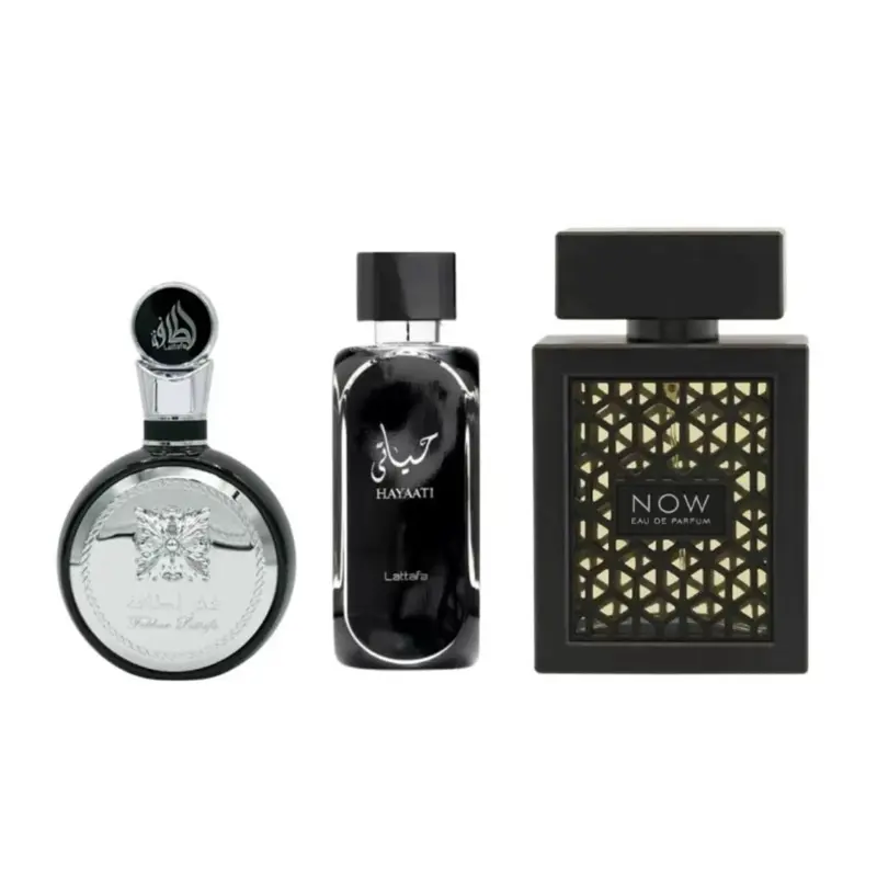 Lattafa Mega Combo Rave Now,Hayaati Black & Fakhar Eau De Parfum 3.4 Fl.oz For Men Lattafa Mega Combo Rave Now,Hayaati Black & Fakhar Eau De Parfum 3.4 Fl.oz For Men