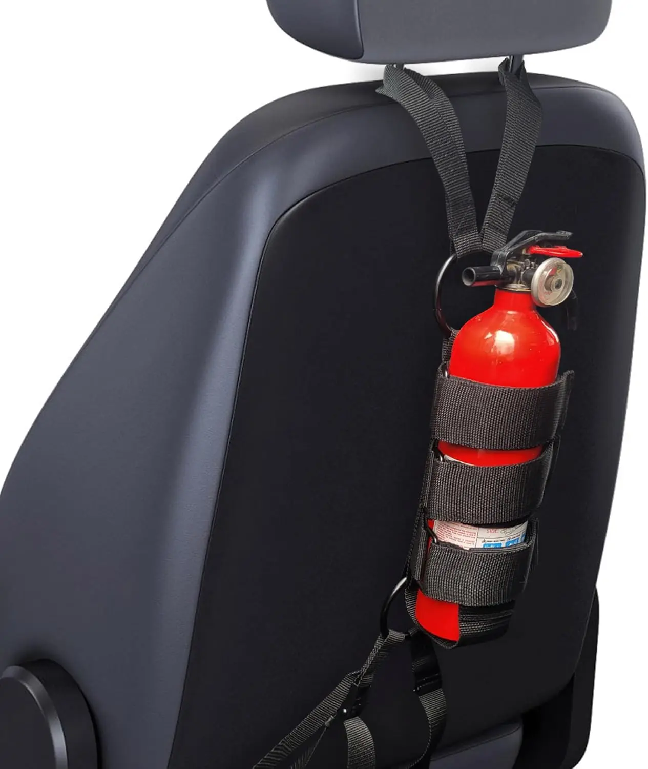 Car Fire Extinguisher Mount - Automotive Fire Extinguisher Mount for Vehicle Car Seat Headrest - Tool Free Seat Back Strap Install. Ideal Safety Kit Accessories for Jeep, Auto,Truck & SUV