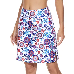 MOTEEPI Womens Knee Length Skirts with Pockets  High Waisted Tennis Golf Skirt Shorts  Breathable Stretch Athletic Skort for Women  Casual Work Office Modest Skort  Spring Summer Fall Tennis Skort with Shorts Underneath