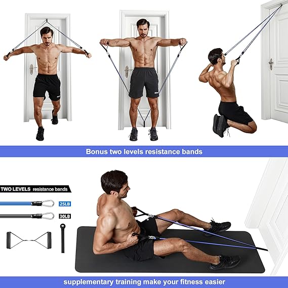 Doorway Pull Up Bar Heavy Duty Multi Grip Chin Up Bar Home Gym Fitness Trainer 440lbs