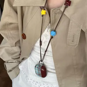 Vintage Style Beaded Design Earphone Case, Anti-lost Earphone Chain, Earphone Case for AirPods Pro 2/AirPods Pro/AirPods 4/AirPods 3/AirPods 2, Audio