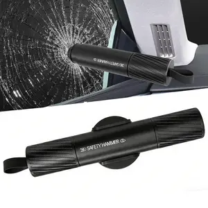 Joytutus Safe Hammer Glass Breaker Underwater, 2-in-1 Car Safety Hammer Window Breaker and Seatbelt Cutter, Car Accessories, 1s Rapid Escape, Emergency Rescue Tool for Auto Accidents(Black, Portable)