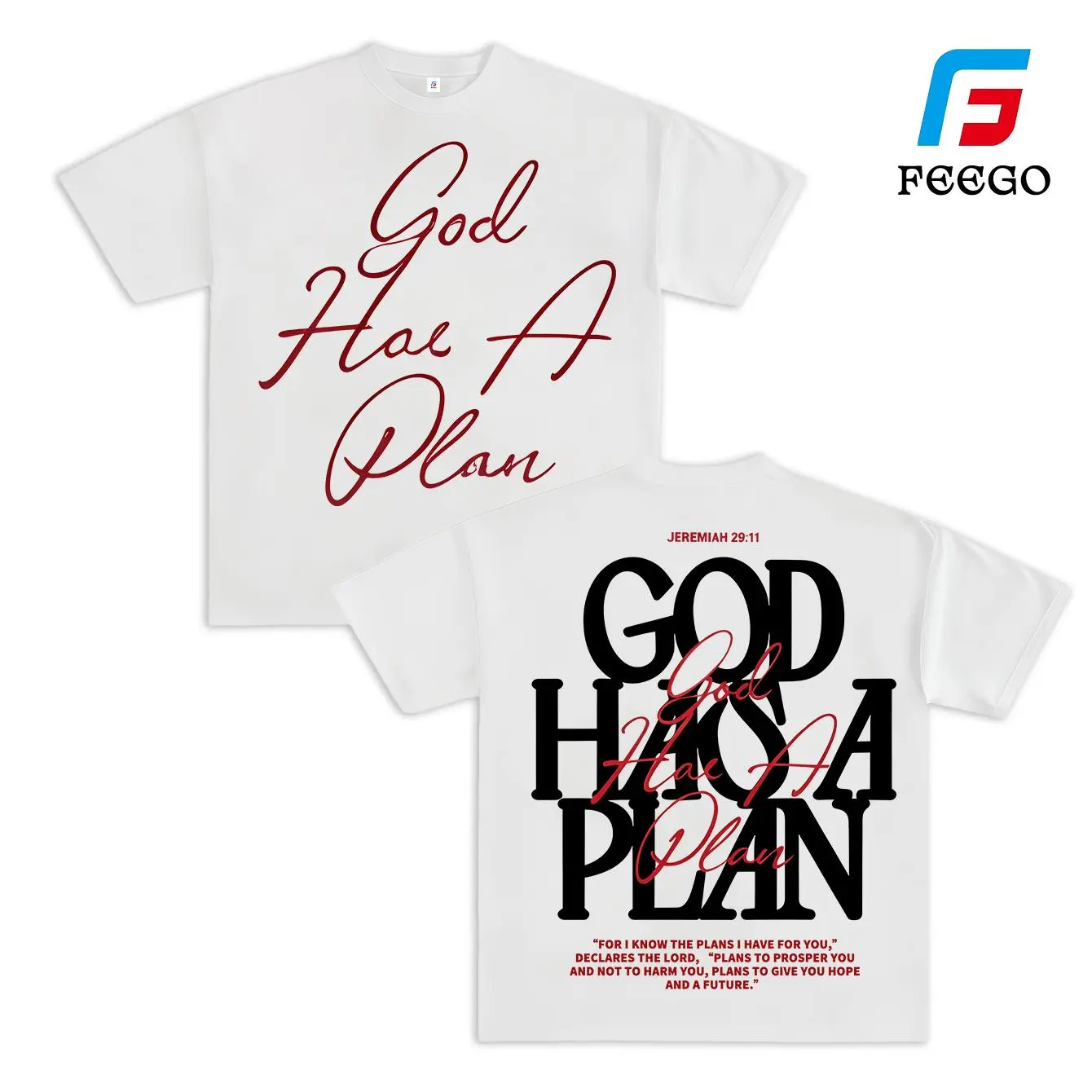 GOD HAS A PLAN, CHRISTIAN, Men's Graphic Tees, Cotton Streetwear T-shirt, Round Neck, Loose Fit, Fall, Summer & Holiday Travel, Unisex, Y2K Style dark design  vintage style top gifts for him graphic tee y2k clothing Christian t shirts silky  tees