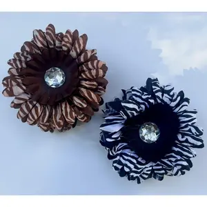 Y2K Vintage Zebra print flower claw hair clips | Nostalgic Hair Accessories