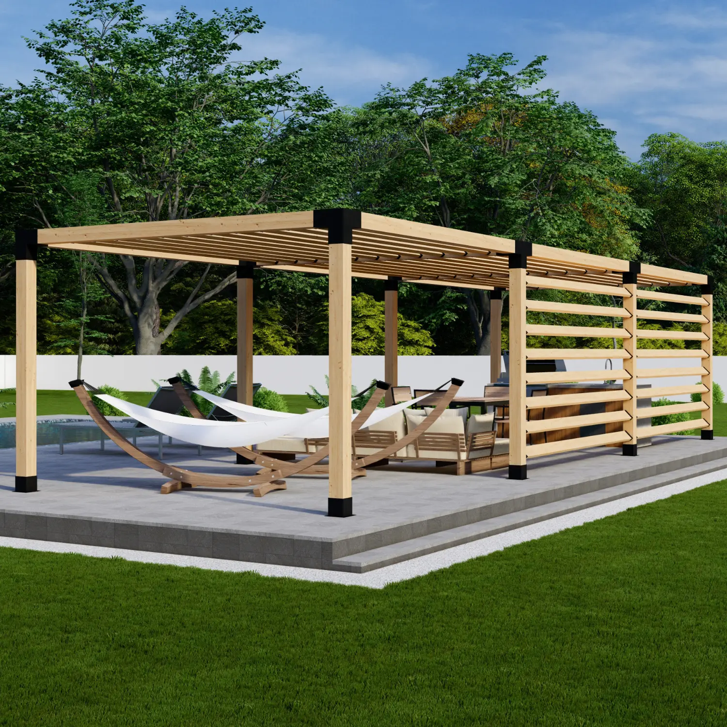 Pergola Kit: 6x6 Brackets for Frame + 2x6 Brackets for Optional Roof/Walls