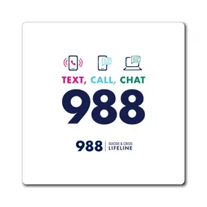 988 Lifeline Magnet | Mental Health Awareness Decor, Fridge Magnet, Crisis Support, Helpful Reminder, Gift for Loved Ones