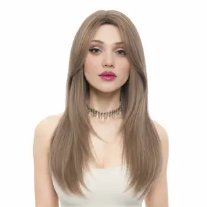 22-Inch Solid Cool Choc Brown Wavy Synthetic Wig | 【Heat Resistant】【Cap Included】 | FSGA