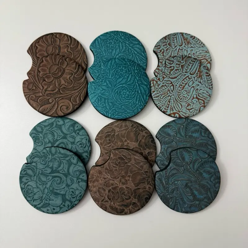 Neoprene Car Coasters - Car Accessories Interior, High-Quality Absorbent Auto Decor with Secure Grip, 2.75 in Compact Cup Holder Fit, Hand Wash Only for Preservation, Boosts Absorption, Enhances Aesthetics, Maintains Clean Surfaces, Practical Addition