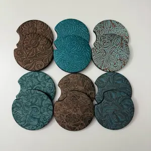 Neoprene Car Coasters - High-Quality Absorbent & Secure Grip - Compact 2.75 Inch Size for Car Cup Holders - Hand Wash Only for Quality Preservation