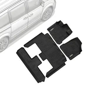 OEDRO TPE Floor Mats fits 2008-2020 Dodge Grand Caravan, 2008-2016 Chrysler Town & Country (Stow'n Go Only), All Weather, Waterproof