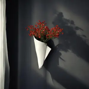 Modern Napkin Shaped Wall Hanging Planter | 3D Printed Vertical Garden Decor | Indoor Outdoor Minimalist Art Pot