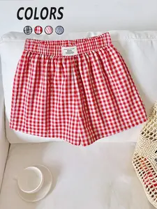 Women's Summer Casual Full Body Print Elastic Waist Shorts Pants, Fashion Versatile Ladies Bottoms, Thin Fabric Fitted Style for Daily Wear