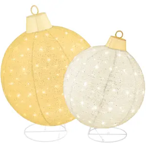 Best Choice Products 2pc Lighted Pop-Up Christmas Ornaments Outdoor Holiday Decoration w/ 180 LED Lights