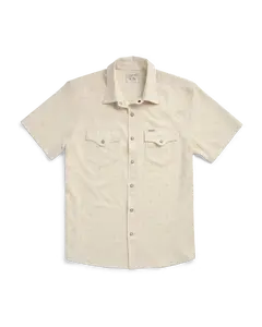 Men's Performance Western Short Sleeve Pearl Snap - Light Sand Multi